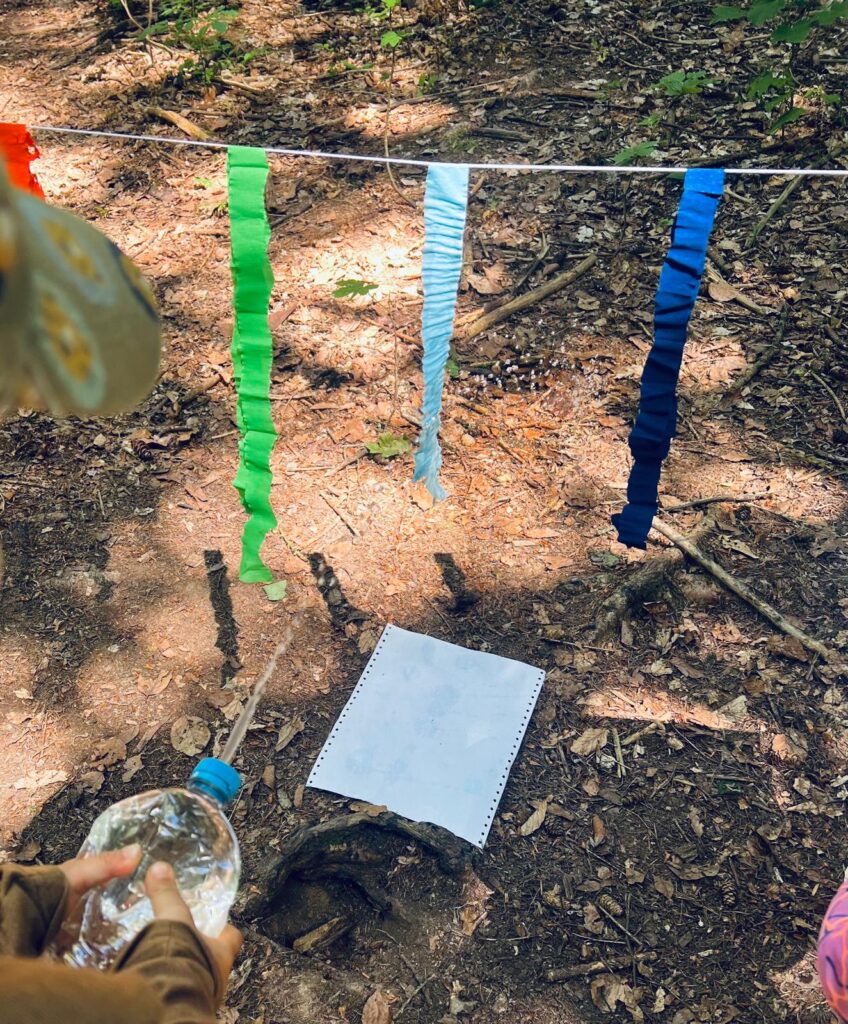 Zielen mit Wasserspritzen